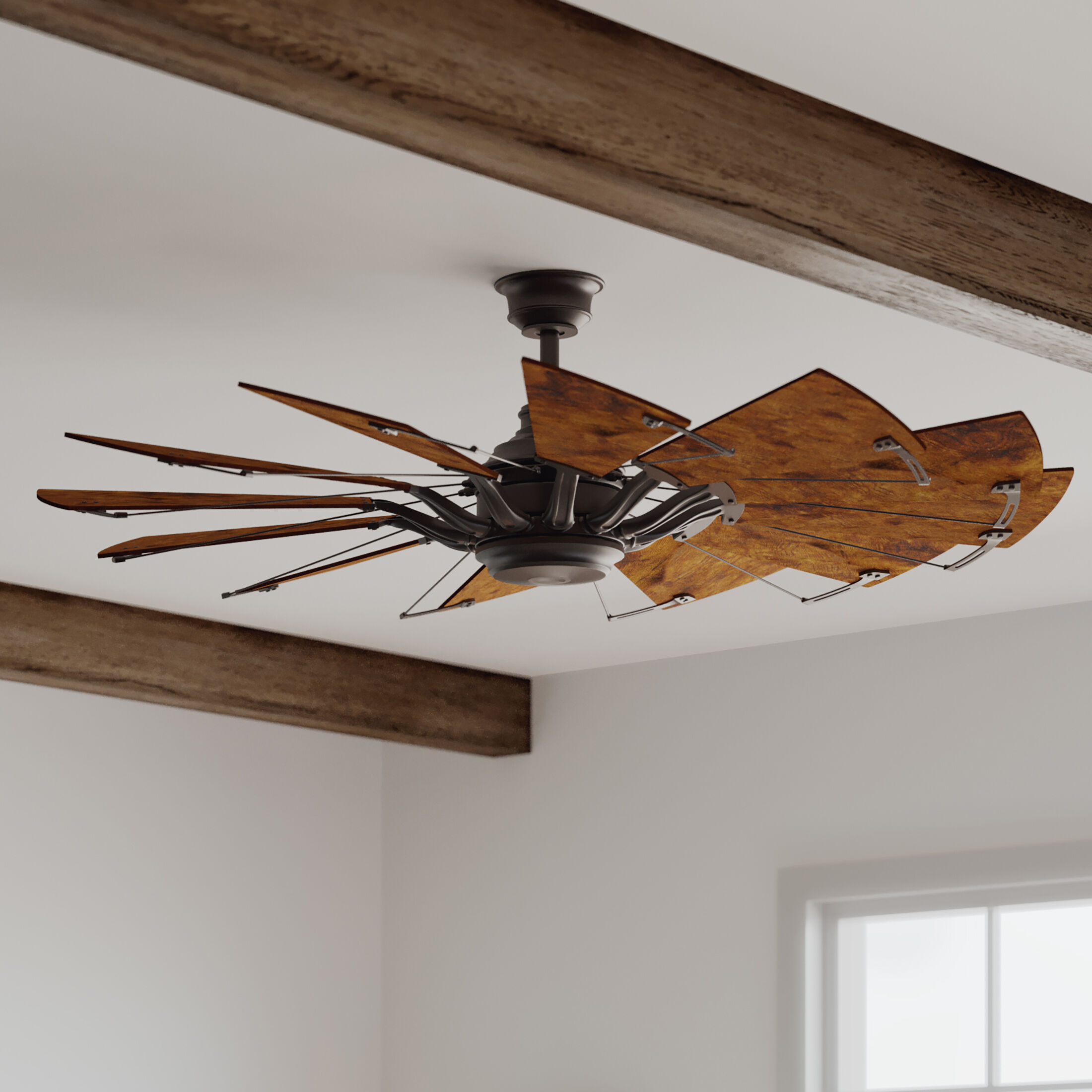 Springer 60 inch Architectural Bronze with Distressed Walnut Blades Ceiling Fan